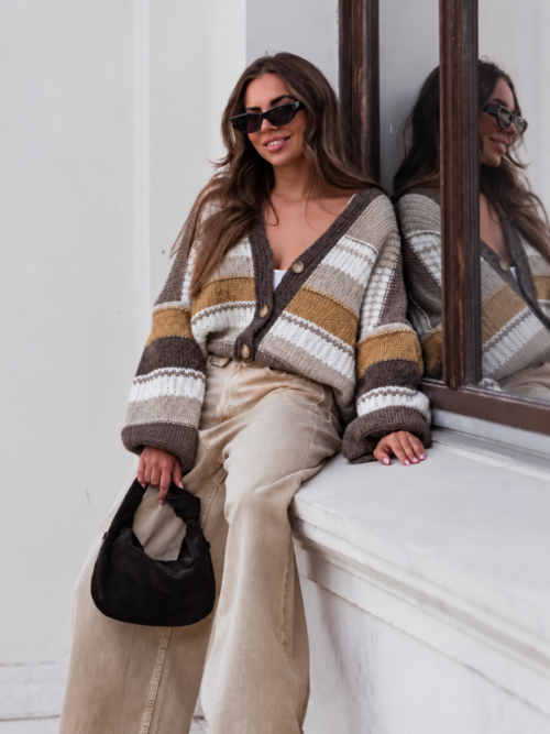 Oversized Striped Knit Cardigan – Cosy Everyday Style