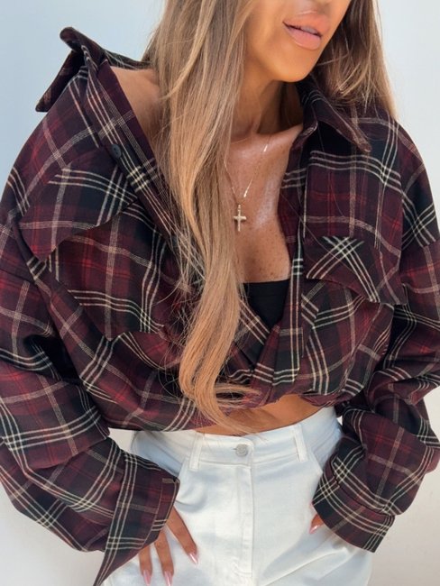 Emo Relaxed Fit Checked Shirt Khaki Beige - Image 5