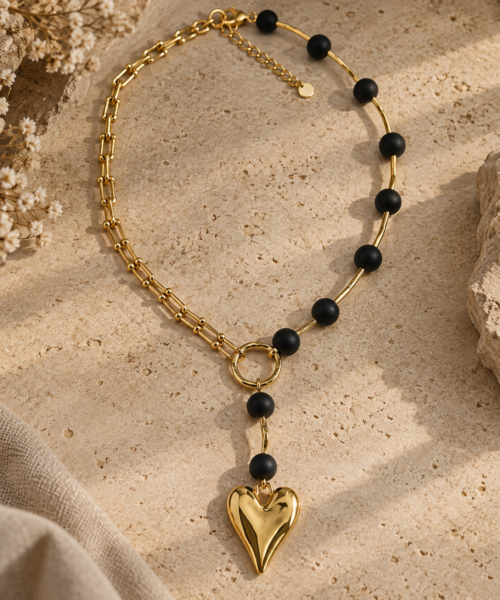 COLIBRA ONYX 24K Gold-Plated Necklace