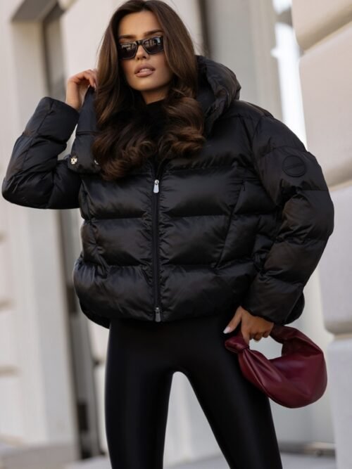 Caliste Asymmetric Puffer Jacket Black