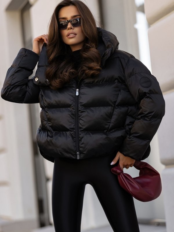 Caliste Asymmetric Puffer Jacket Black