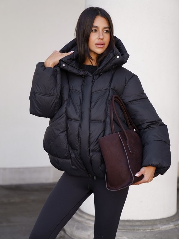 NERRA Oversized Puffer Jacket Black