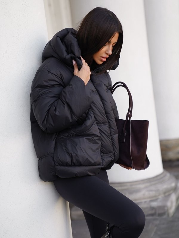NERRA Oversized Puffer Jacket Black - Image 4
