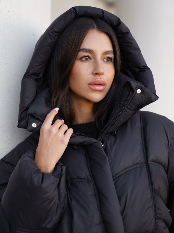 NERRA Oversized Puffer Jacket Black - Image 5