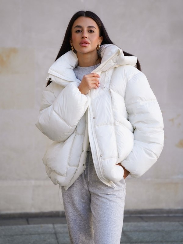 NERRA Oversized Puffer Jacket Ecru