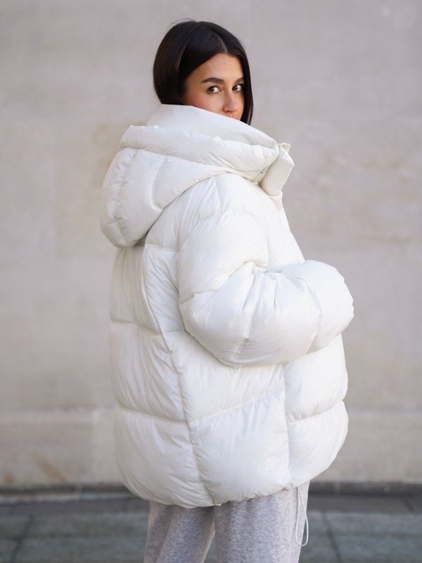 NERRA Oversized Puffer Jacket Ecru - Image 10