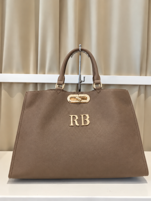 Roberta Biagi Premium Genuine Leather Handbag Beige