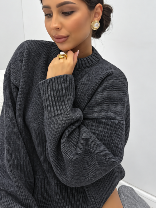 Merino Wool Blend Sweater Graphite