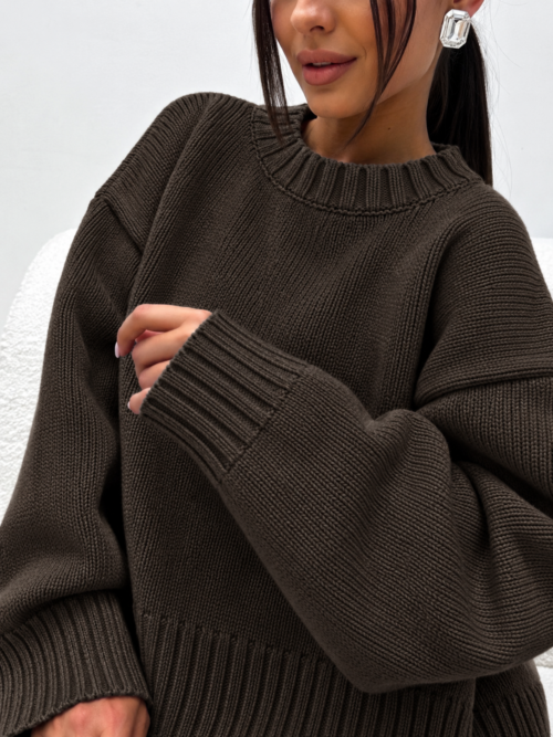 EMO OVERSIZED MERINO WOOL & CASHMERE BLEND SWEATER NEW MODEL Dark Chocolate