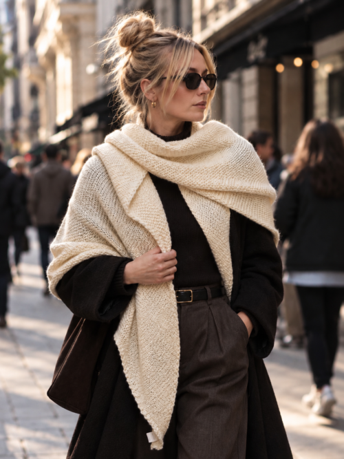 SEMPRE Chunky Knitted Shawl